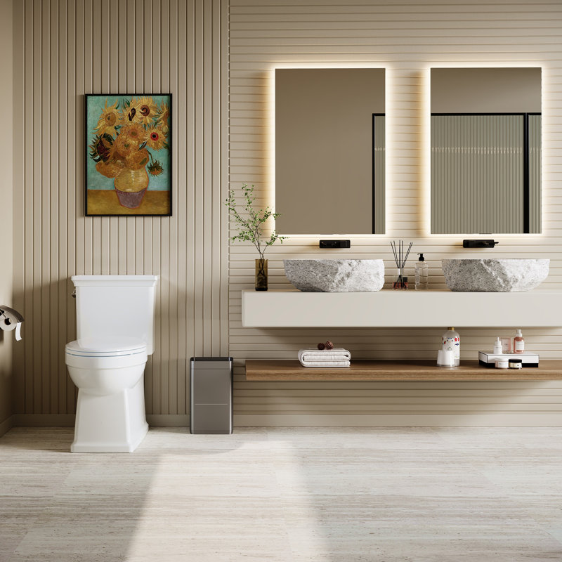Toilette une pièce avec conception classique, hauteur ADA, 1,28 GPF, toilette en céramique durable pour la salle de bain