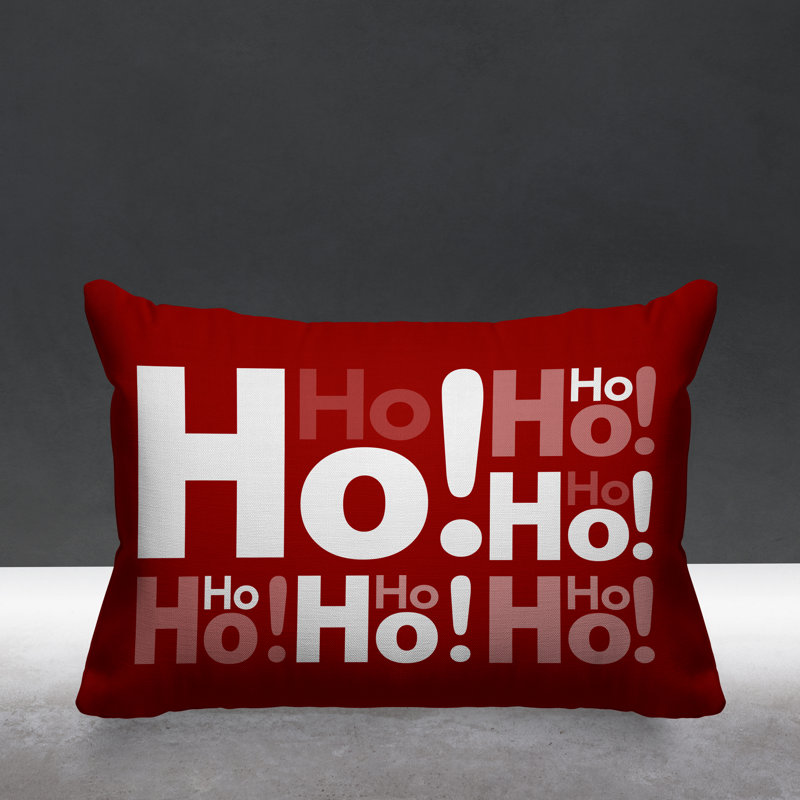 Coussin intérieur / extérieur Hohoho Christmas, Rouge
