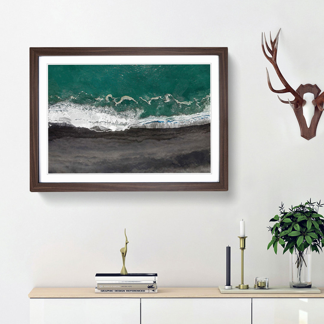 Above the Black Sand Beach in Iceland - Framed Print