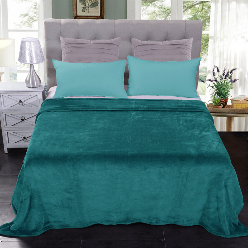 Couverture polaire douce et moelleuse multi-usages pour canapé-lit très grand / très grand, Sarcelle, Grand