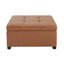 Repose-pieds capitonné en similicuir CARLSBAD, brun cognac