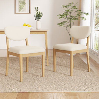 Ensemble de 2 chaises d'appoint à dossier en bois avec dossier incurvé