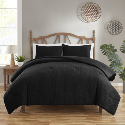 Waffle Reversible 3 Piece Microfiber Comforter Set