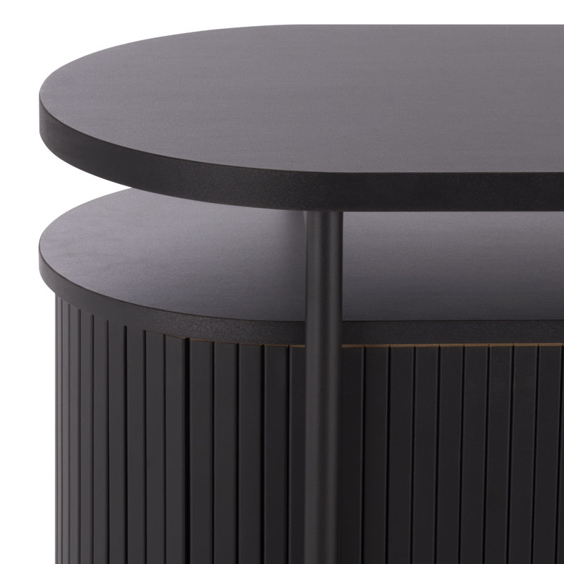 Meuble télé compact Etka Tambour Doors, Noir