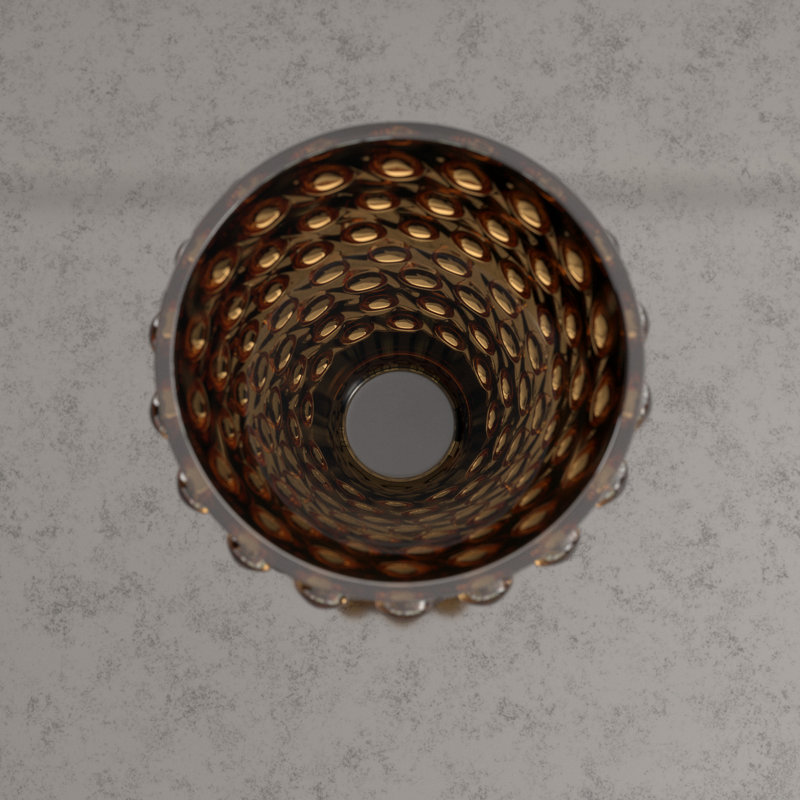 Bubble Vase, Amber, 11.75" H x 8.75" W x 8.75" D