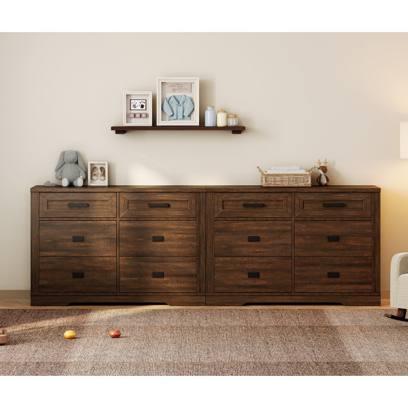 Commode 6 tiroirs 94,5 po Laziza, Brun