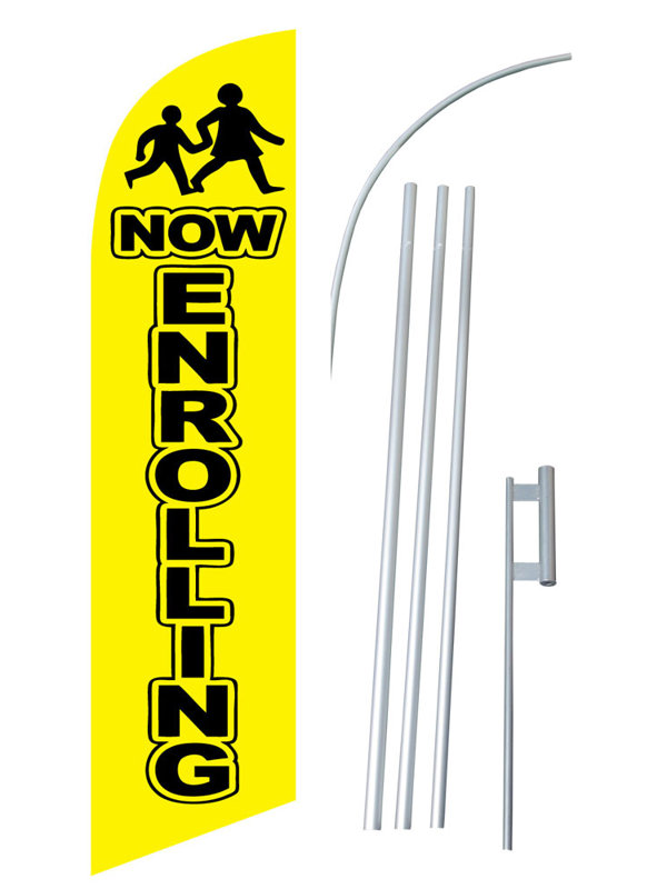 Double Sided 144'' H x 30'' W Polyester Flag Set