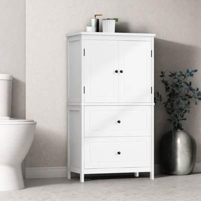 Armoire de salle de bain sur pied autoportante avec tablette réglable