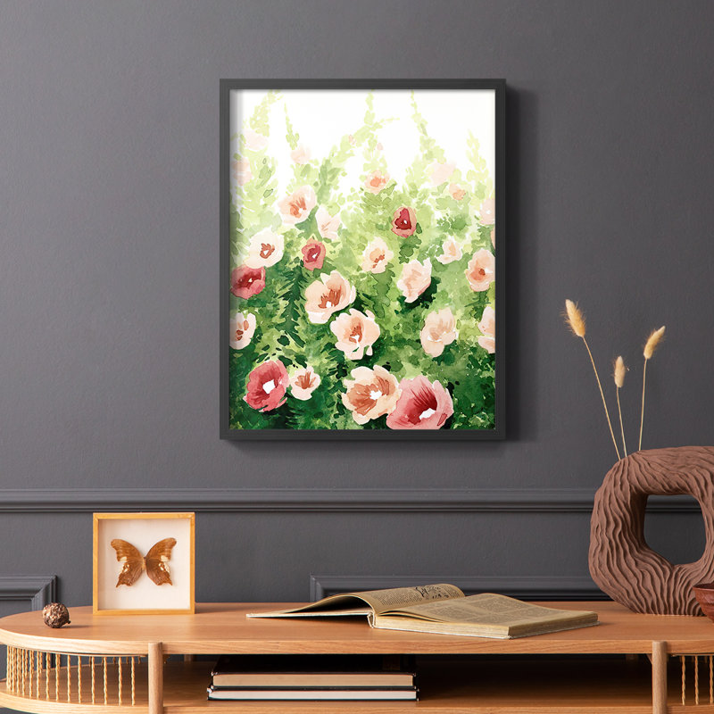 Sunlit Flora I, reproduction encadrée - bois massif, Noir, H 10 po x l 8 po