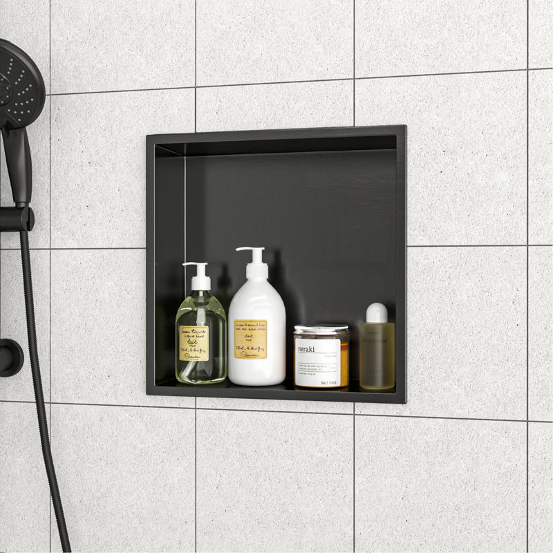 12" X 12" Stainless Steel Shower Niche, Brushed Nickel, Brushed Nickel, 12" H x 12" W x 3.94" D