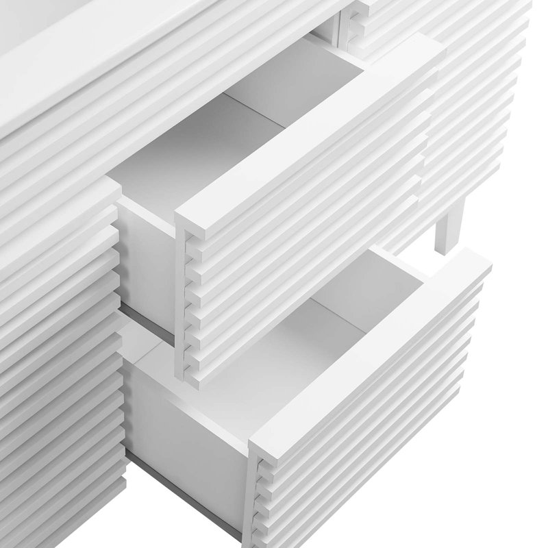 Render White 48" Double Sink Freestanding Bathroom Vanity