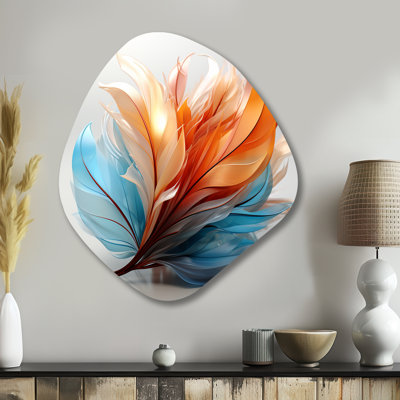 Ines - Art mural asymétrique en forme de nébuleuse en plumes