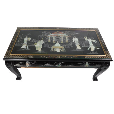  Ball and Claw Lacquer Mother Of Pearl Inlaid Dragon Coffee Table