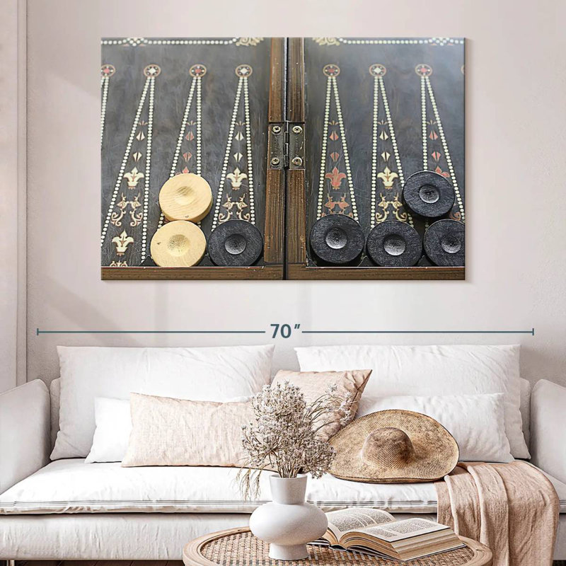 Table de backgammon Senne, H 34 po x l 51 po