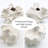 Set of 2 White Flower Shape Ceramic Vases Minimalist Nordic Boho Pampas Vases for Living Room Kitchen Dining Table Office