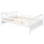 Lit de jour pleine grandeur avec pieds de soutien, aspect blanc, multifonctionnel pour la chambre à coucher et le salon, espace de rangement supplémentaire disponible, fourni