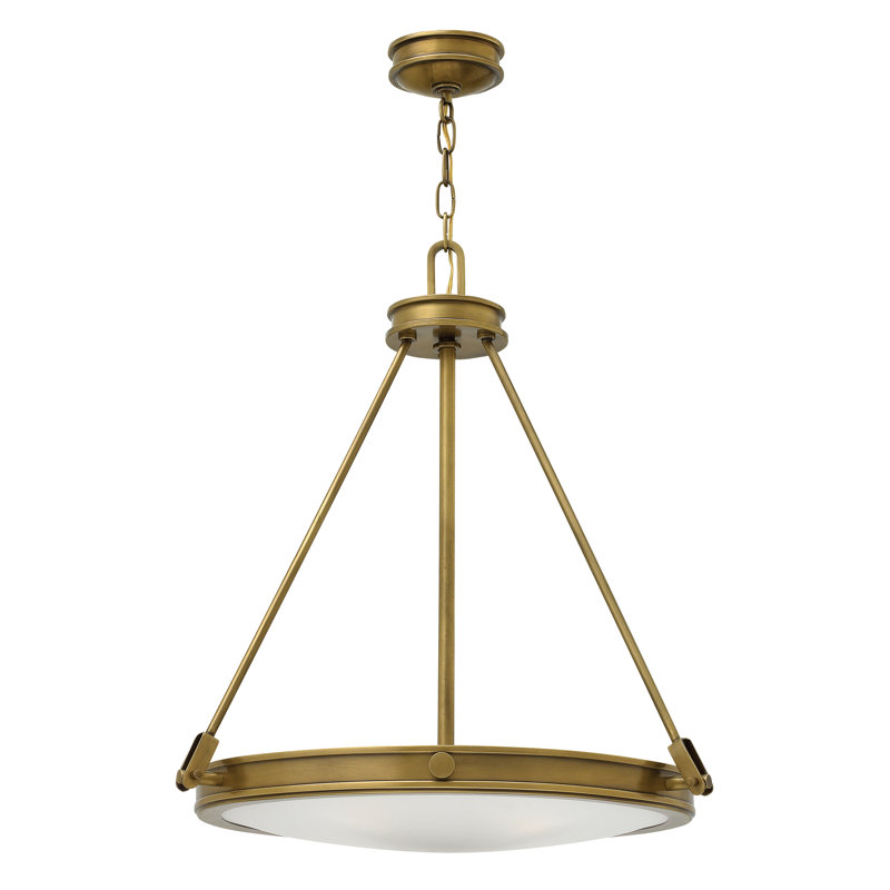 Rennick 4 - Light Heritage Brass Bowl Pendant