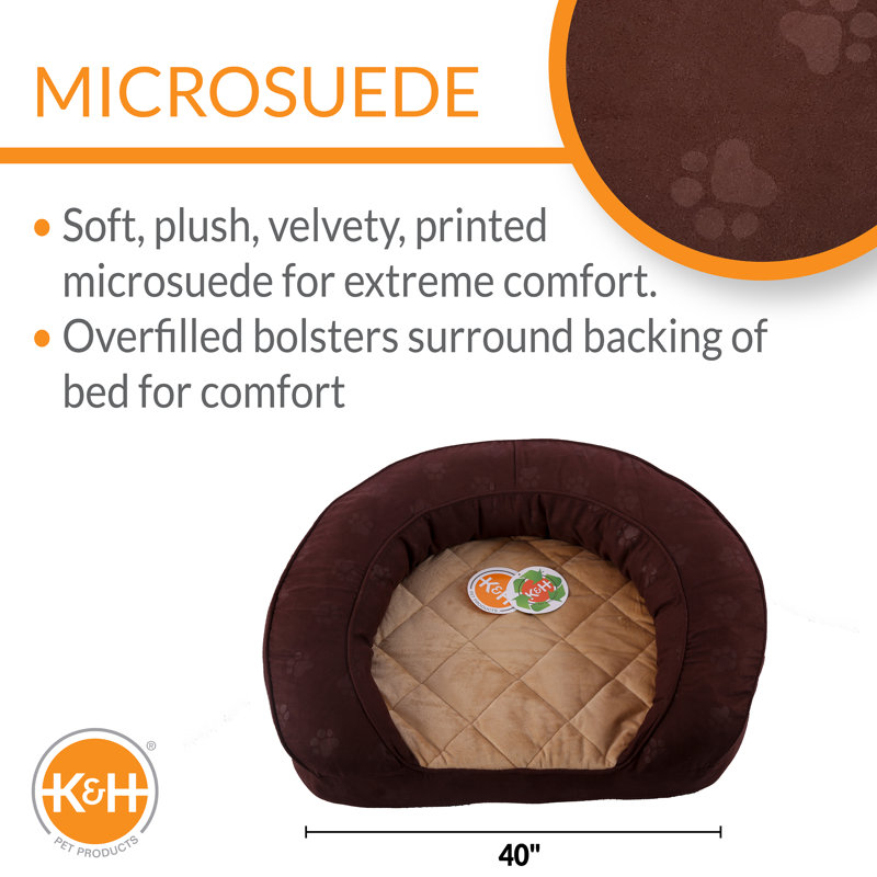 Lit-lit pour chien deluxe ortho, Grand (l 40 po x P 40 po x H 8 po), Aubergine