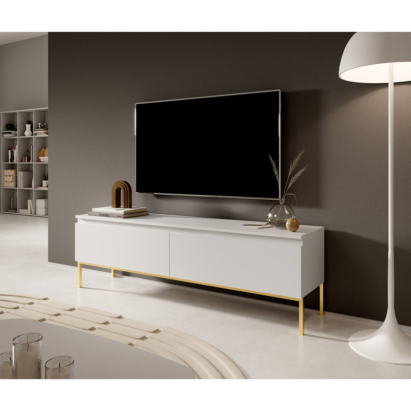 Shaima Unfinished TV Stand for TVs up to 75, 46cm H x 381cm W x 32cm D, White