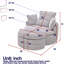 Fauteuil pivotant confortable avec lune - velours côtelé, coussins de soutien
