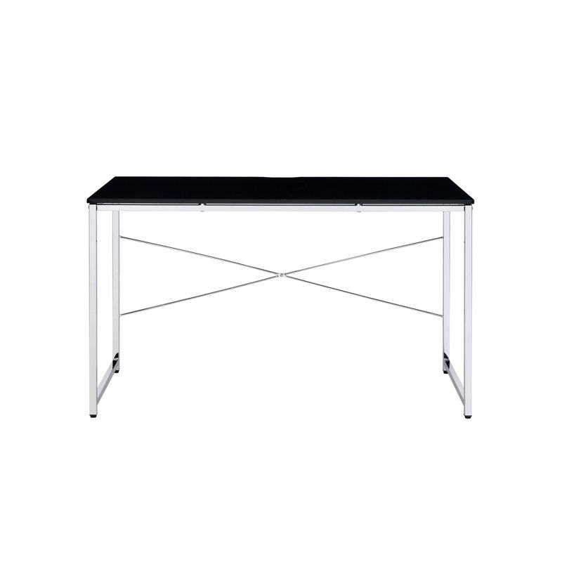 Bureau d'écriture avec base en métal, Noir / argent