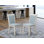 Chaises de salle à manger Monson Parsons - Chaises rembourrées en tissu de lin bleu bébé, ensemble de 2, lin brossé blanc