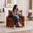 36.3" Chenille Rotatable Upholstered Sofa Chair With Side Pockets-905065907