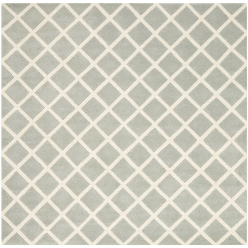 Teresita Hand Tufted Wool Geometric Rug, Square 7'