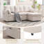 L-Shaped Sofa Bed with Pull-Out Sleeper & Storage Chaise, 3-Seater Convertible Sectional Sofa, Multifunctional Couch for Living Room & Small Apartments, Beige