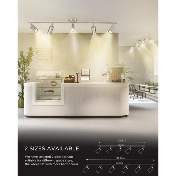 Jazava 5-Light Integrated LED Track Light, Rotatable Heads 3000K Track ...