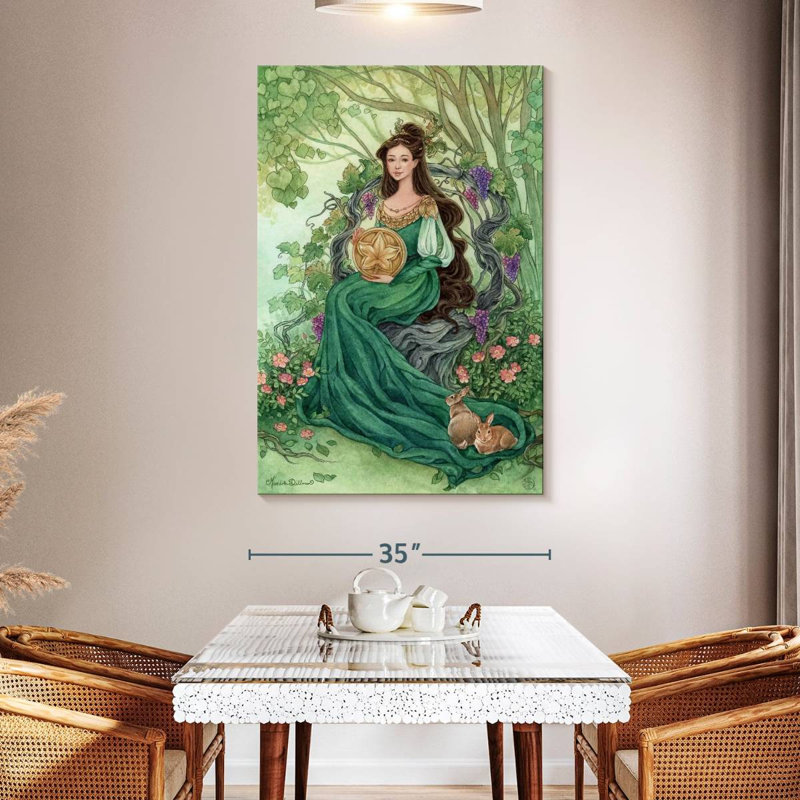 Leisha, reine des pentacles, H 51 po x l 34 po