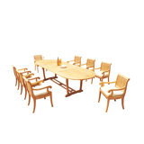 Mas Outdoor 13 - Piece Teak Dining Set