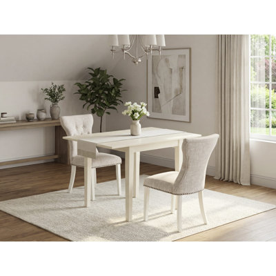 Ensemble de table de salle à manger rectangulaire en bois massif avec plateau Dropleaf