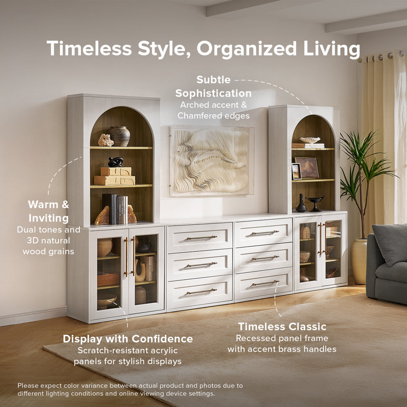 Danika 4 Piece Entertainment Center With Storage, White