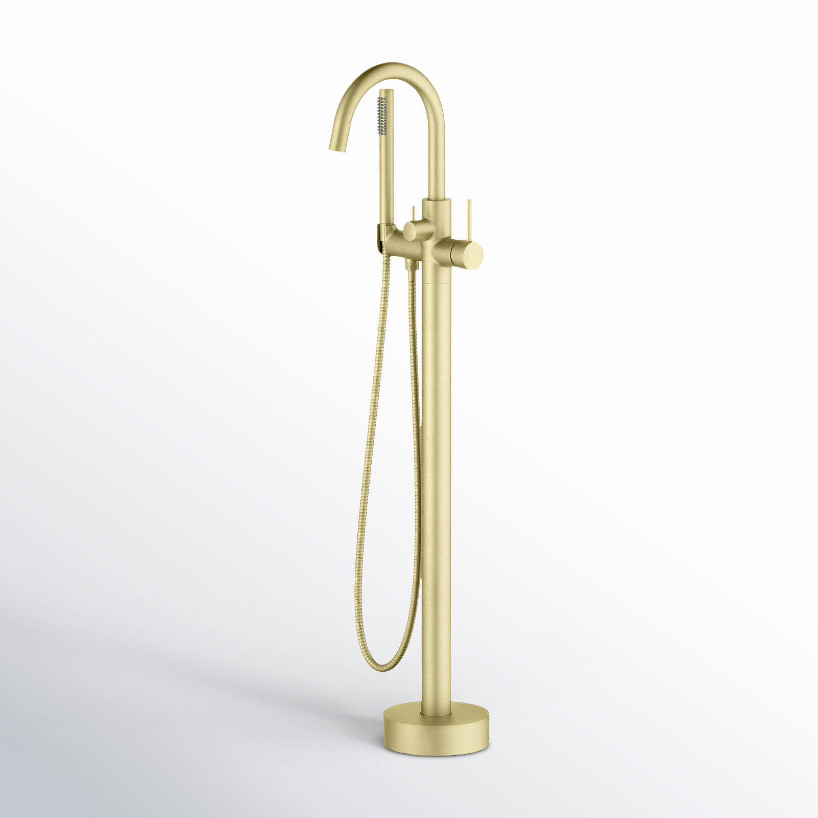 Circular Single Handle Tub Faucet, Brushed Gold