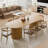 86“ Wood Oval Dining Table Kitchen Table for 10 with 2  Cylinder Pedestals-1304033808