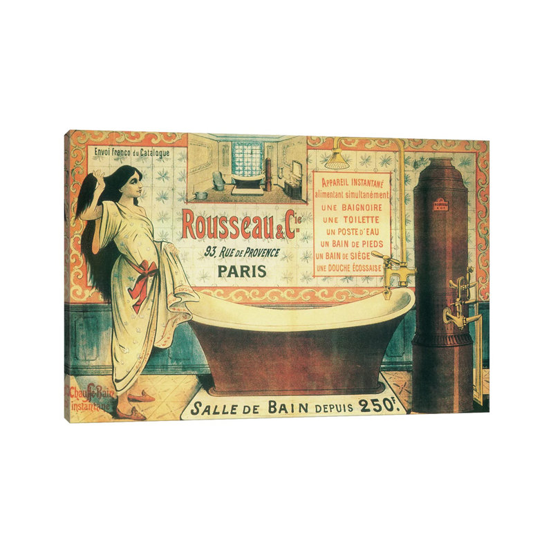 Salle De Bain - Wrapped Canvas Print, 20.32 cm H x 30.48 cm W