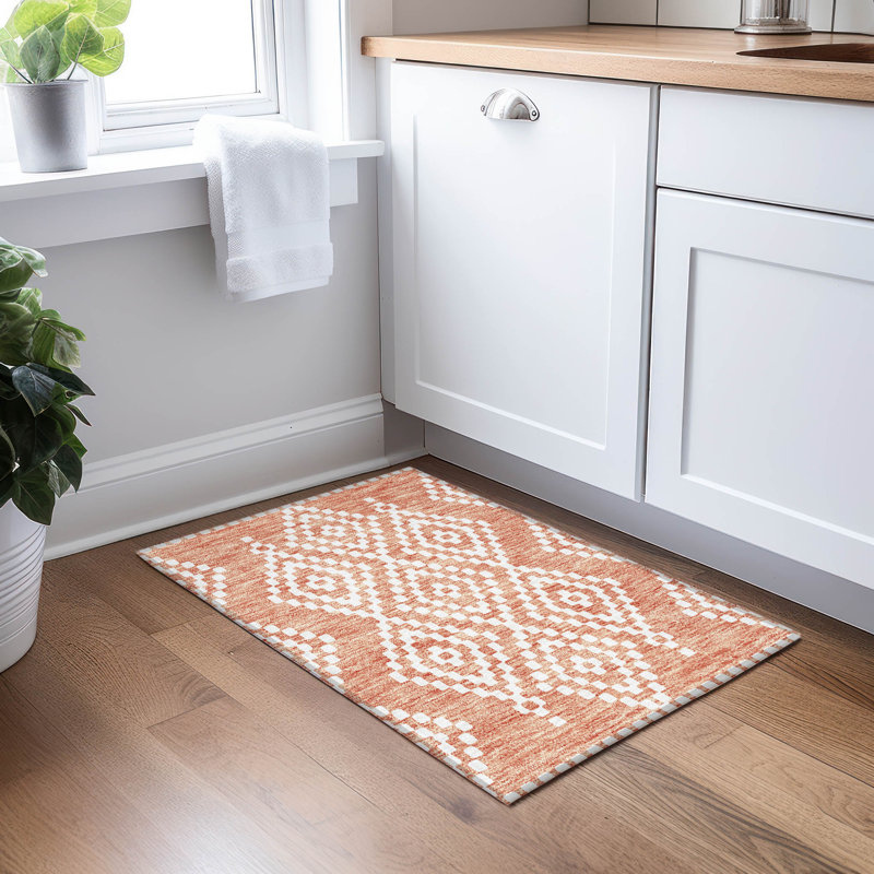 Malek Indoor/Outdoor Area Rug with Non-Slip Backing, Rectangle 1'8" x 2'6"