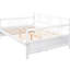 Lit de jour pleine grandeur avec pieds de soutien, aspect blanc, multifonctionnel pour la chambre à coucher et le salon, espace de rangement supplémentaire disponible, fourni