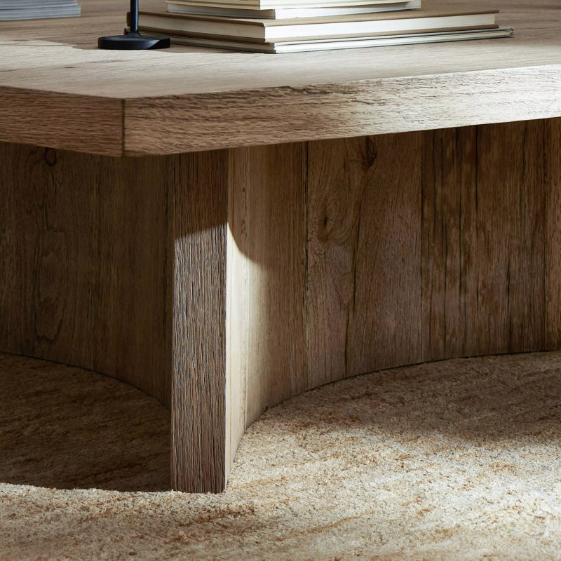 BRINTON Coffee Table, 16" H x 55" L x 55" W, Rustic Oak