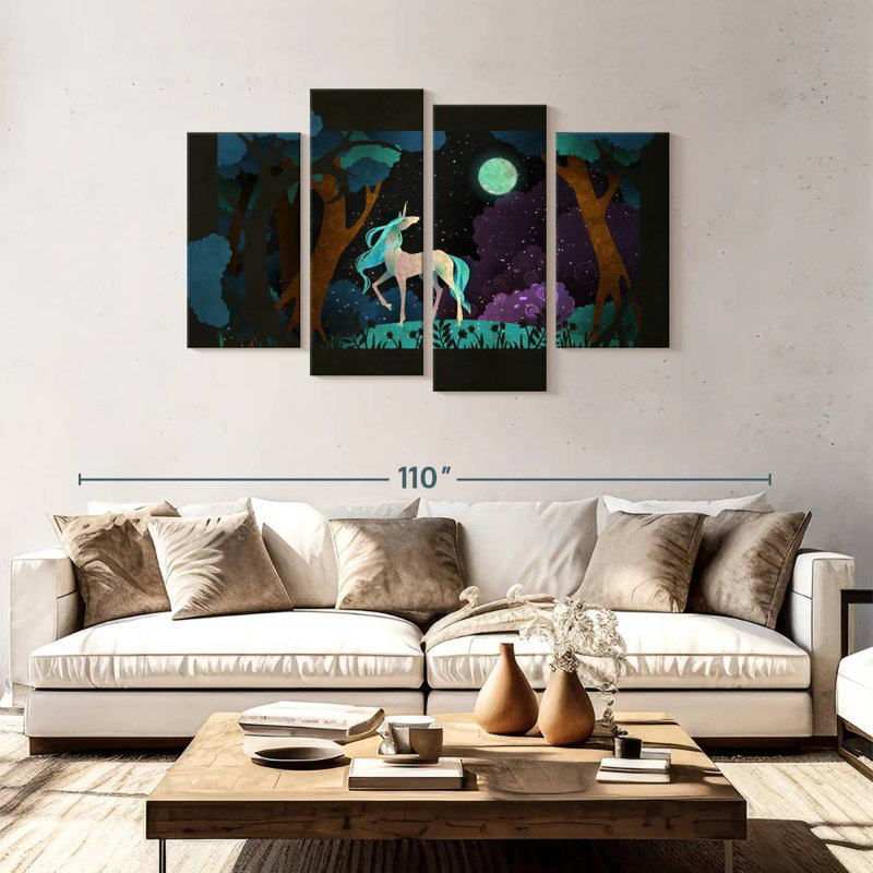 Ashelle, licorne rétro, H 48 po x l 75 po