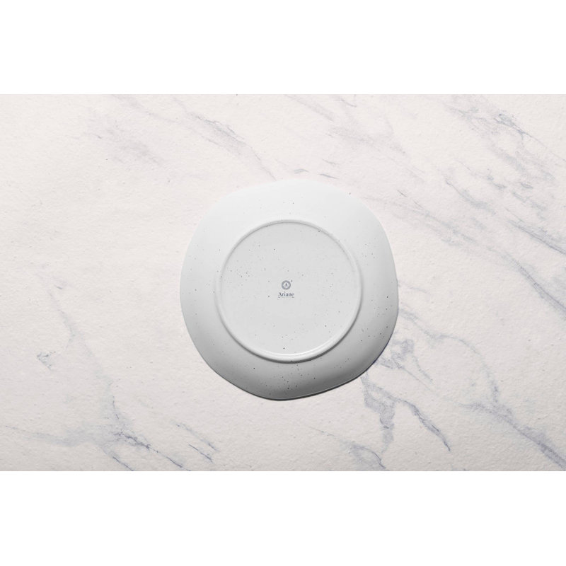 EARTH - IVORY Premium Porcelain Deep Dinner Plate | Uneven Shape | Microwave & Dishwasher Safe, Ivory, 7.48"