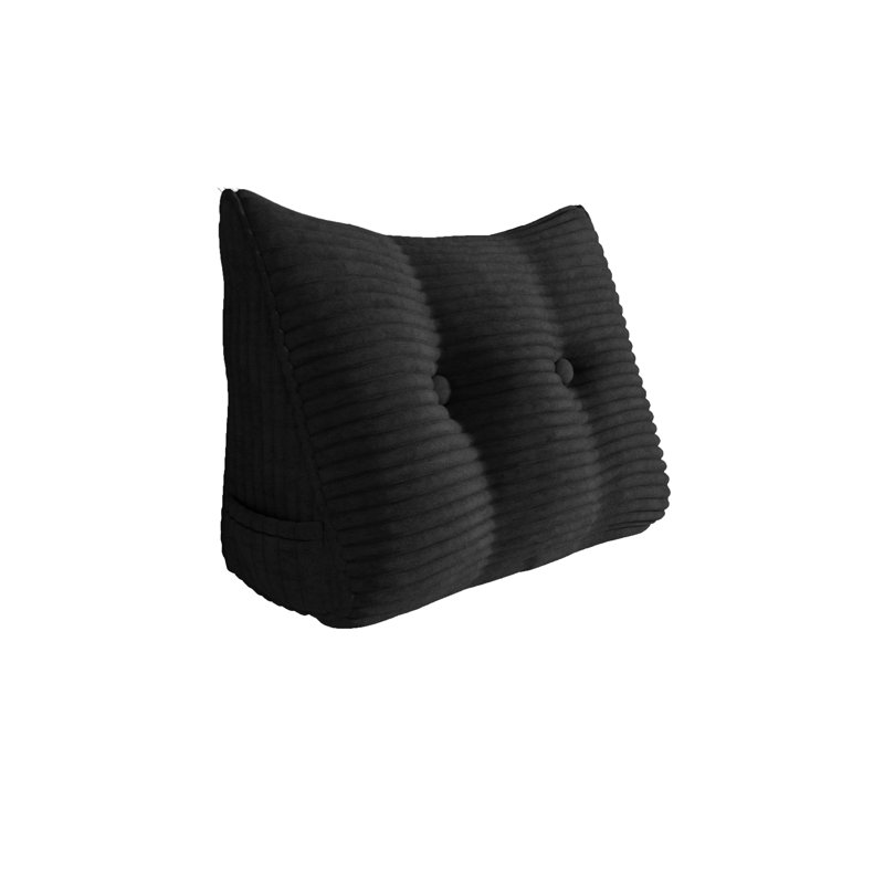Triangular Backrest Cushion, 50cm H x 60cm W, Black