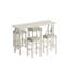 Ensemble de table de salle à manger moderne 5 pièces avec prises de courant, ensemble de table de bar avec tabourets rembourrés, assemblage facile-1187690229-1187690230