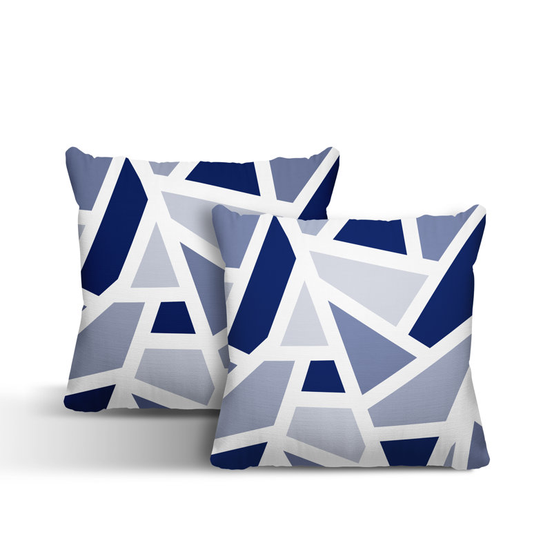 Coussin carré intérieur / extérieur Marion, L 17 po x H 17 po, Bleu marine