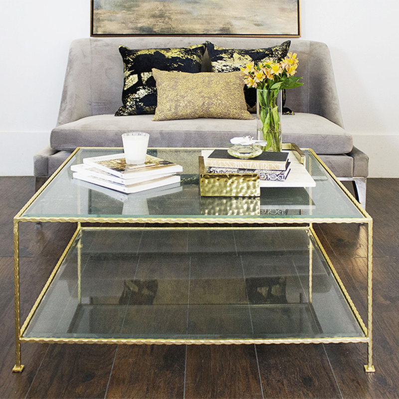 Quadro Coffee Table, Gold Leaf