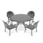 Ensemble de 5 meubles de patio en aluminium coulé avec coussins
