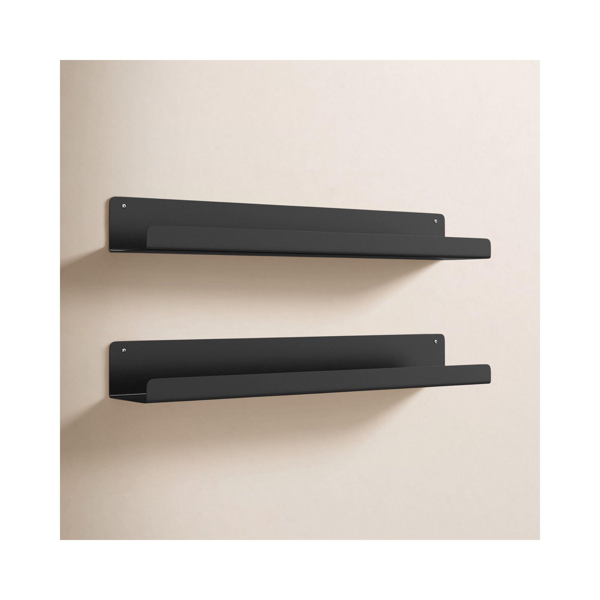 Tara Metal Floating Shelf, Black, 3.25" H x 23.75" W x 4.5" D