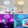 Carlette LED Smart Flush Ceiling Lights Wi-Fi RGB Connect with Tuya Works with Alexa, Google Home