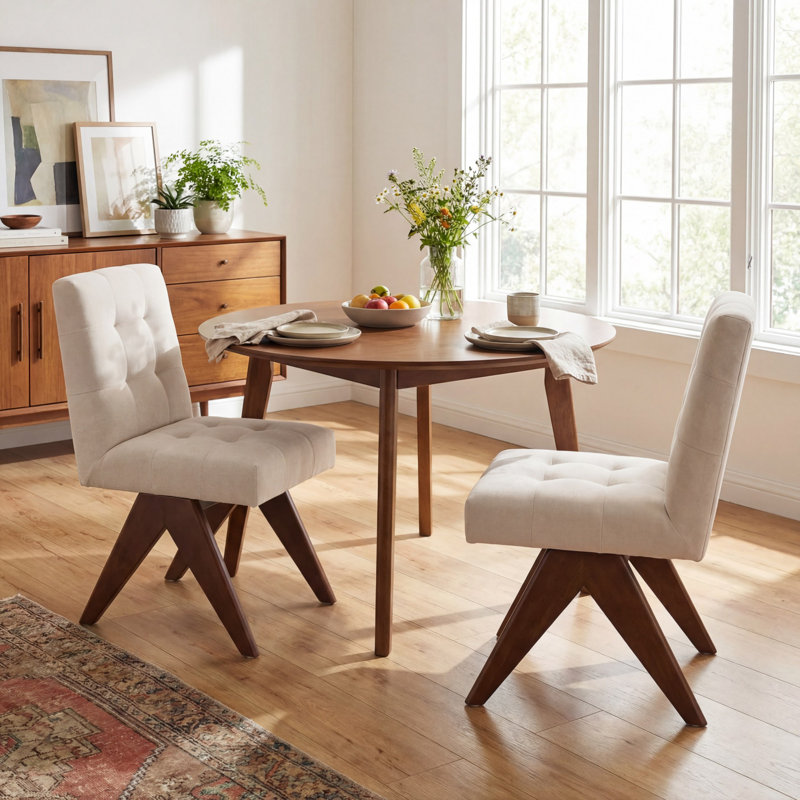 Chaise d'appoint rembourrée en lin Turfed, Beige